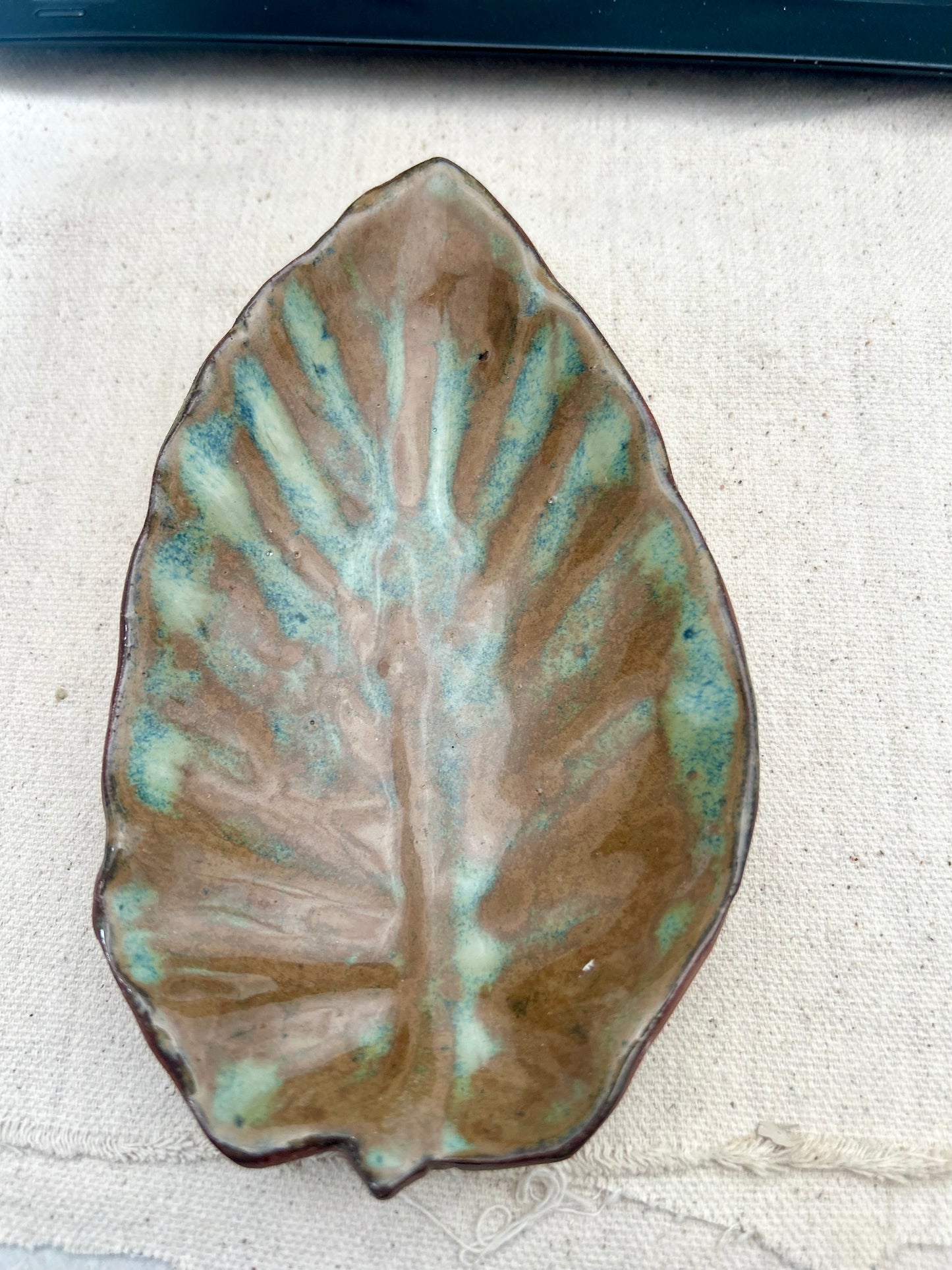 Soap Dish Green and Brown Tones
