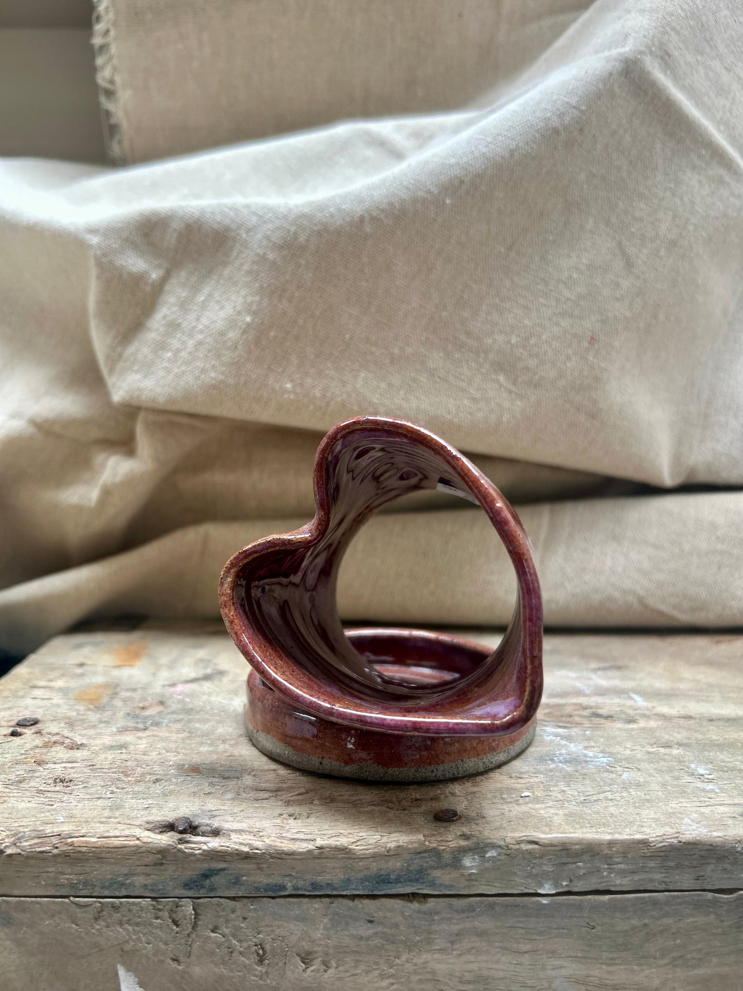 Toothbrush Holder Red Black Metallic Glaze Effect