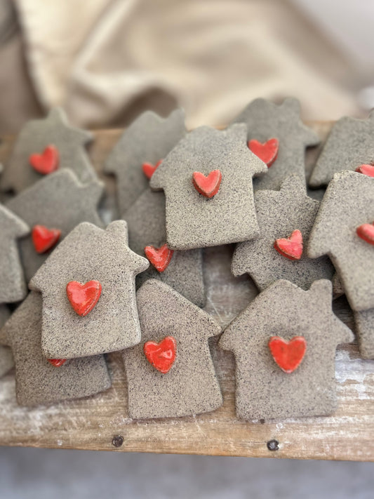 Grey House Heart Magnets