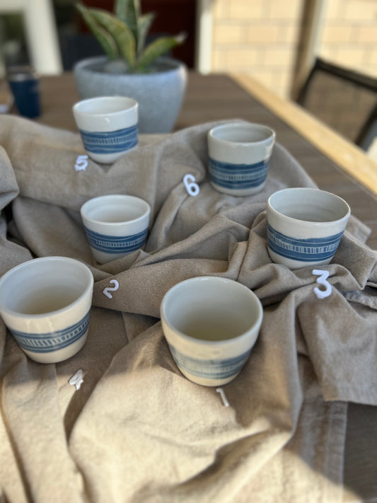 Blue and White Cups