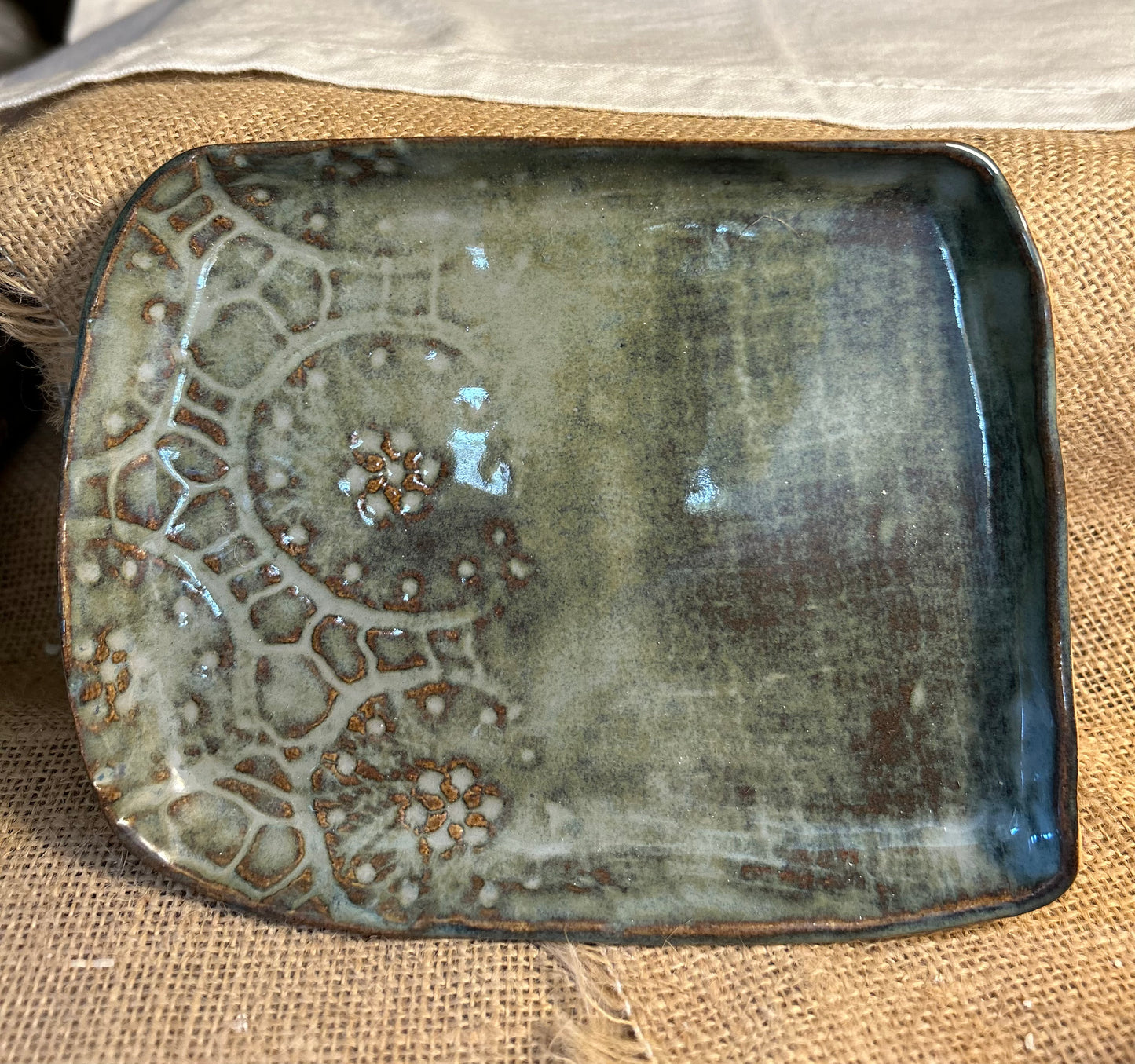 Small Rectangle Dish with Pattern