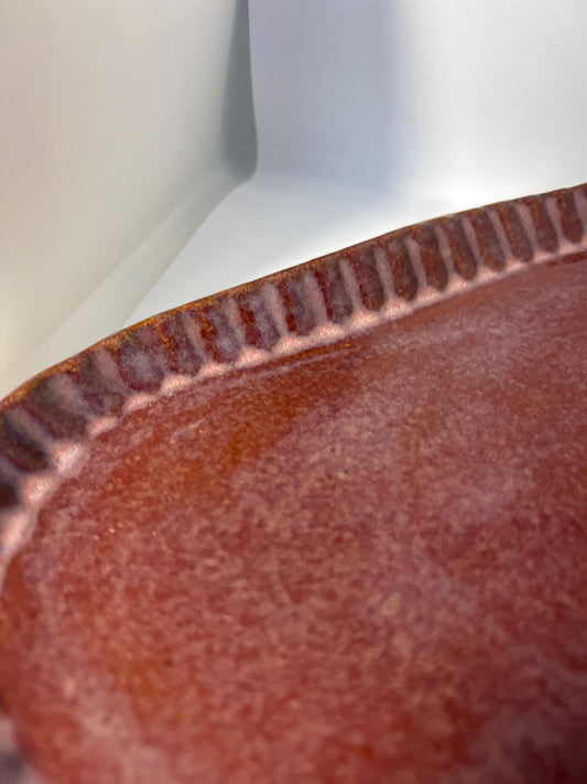 Crimped Pink Oval Plate