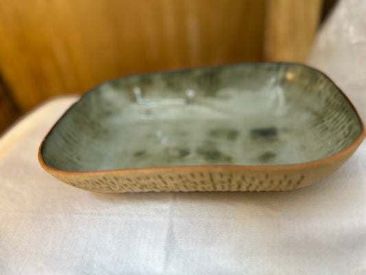 Copper Blue Rectangle Dish