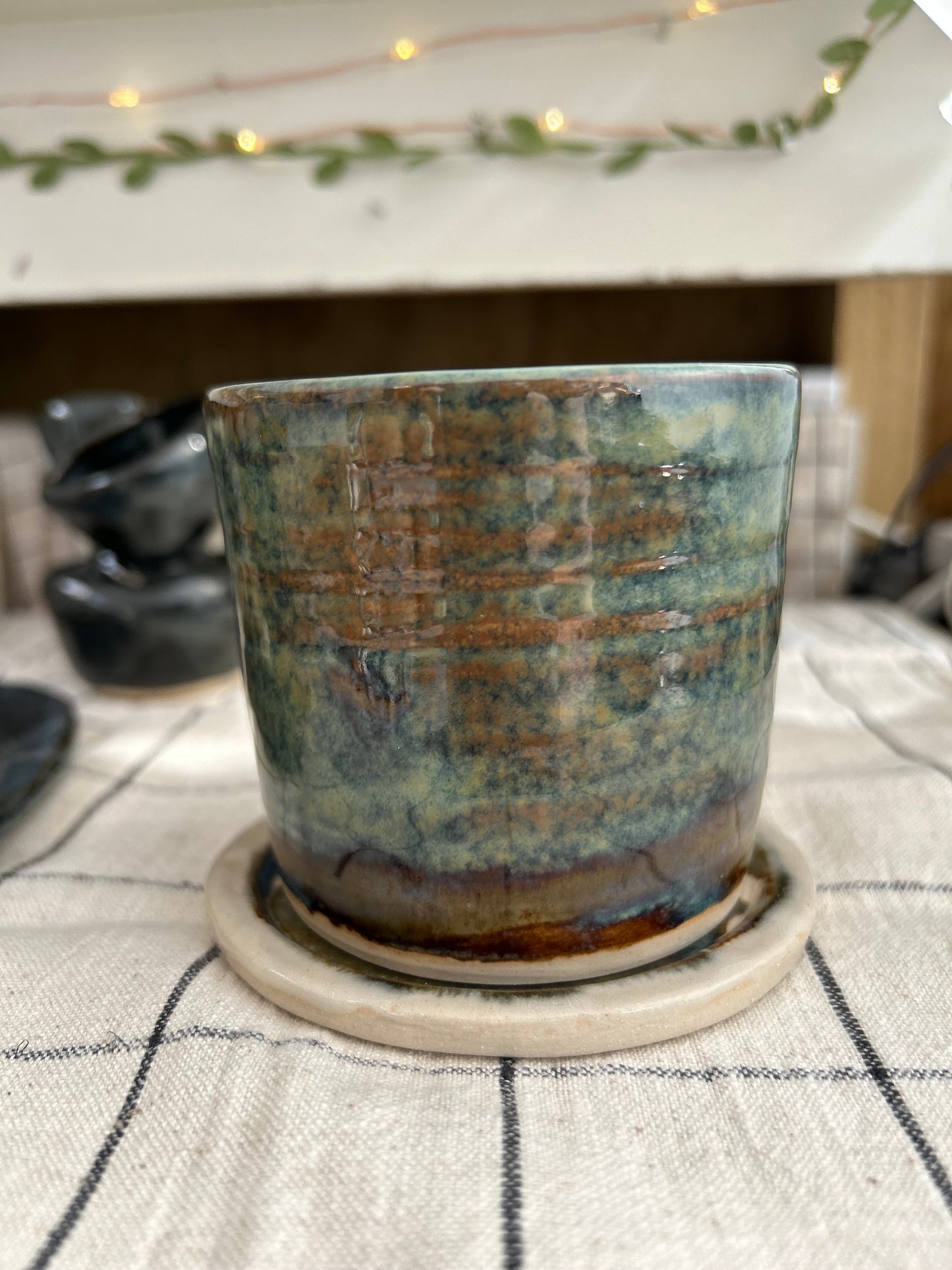 Copper Blue Green Toothbrush Holder