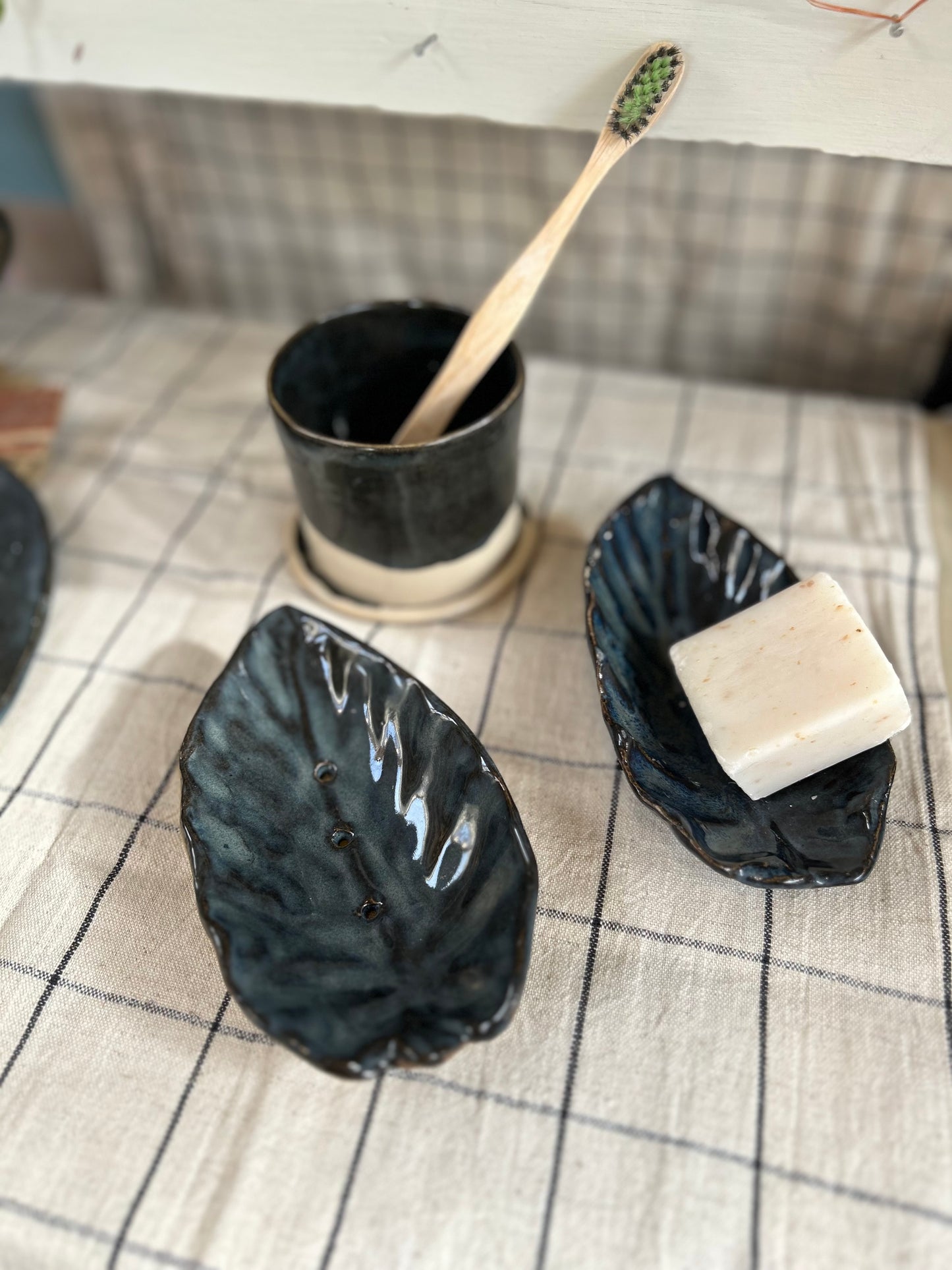 Dark Blue Black Soap Dish