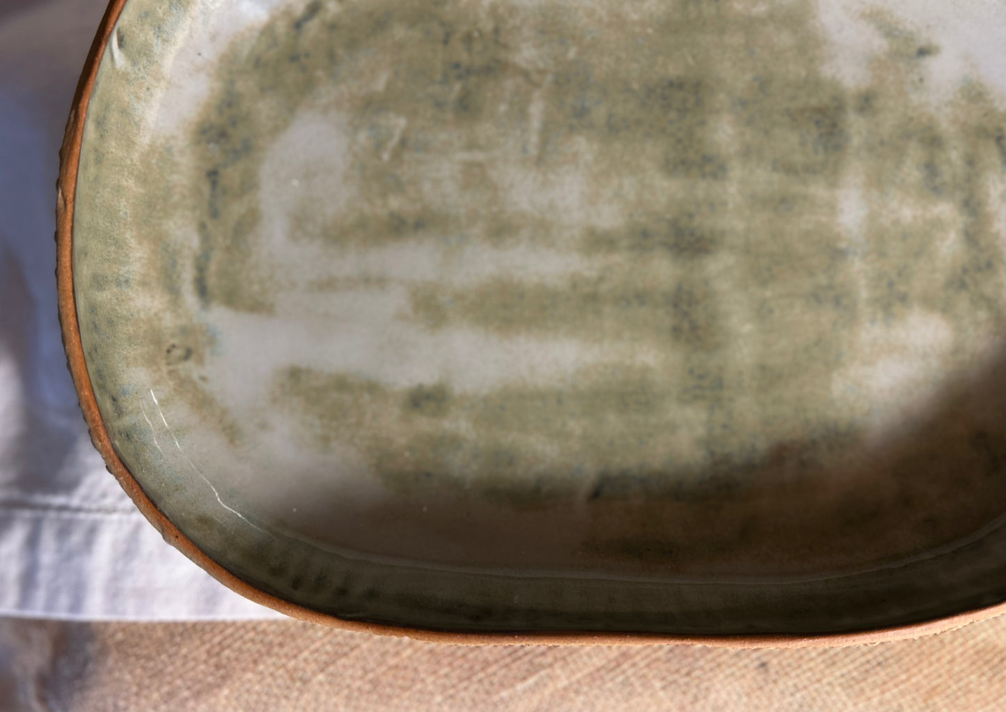 Copper Blue Large Oval Dish