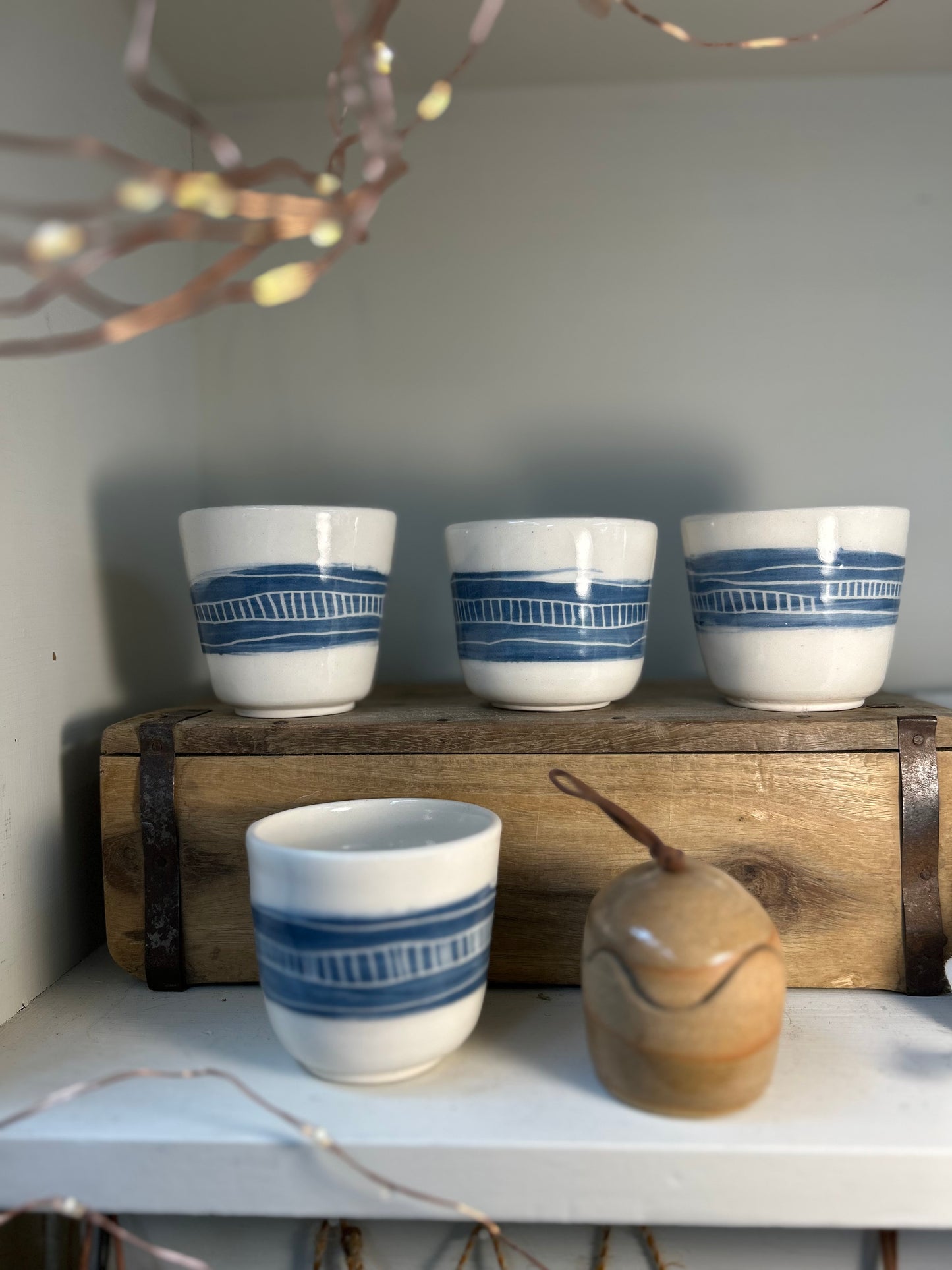 Blue and White Cups