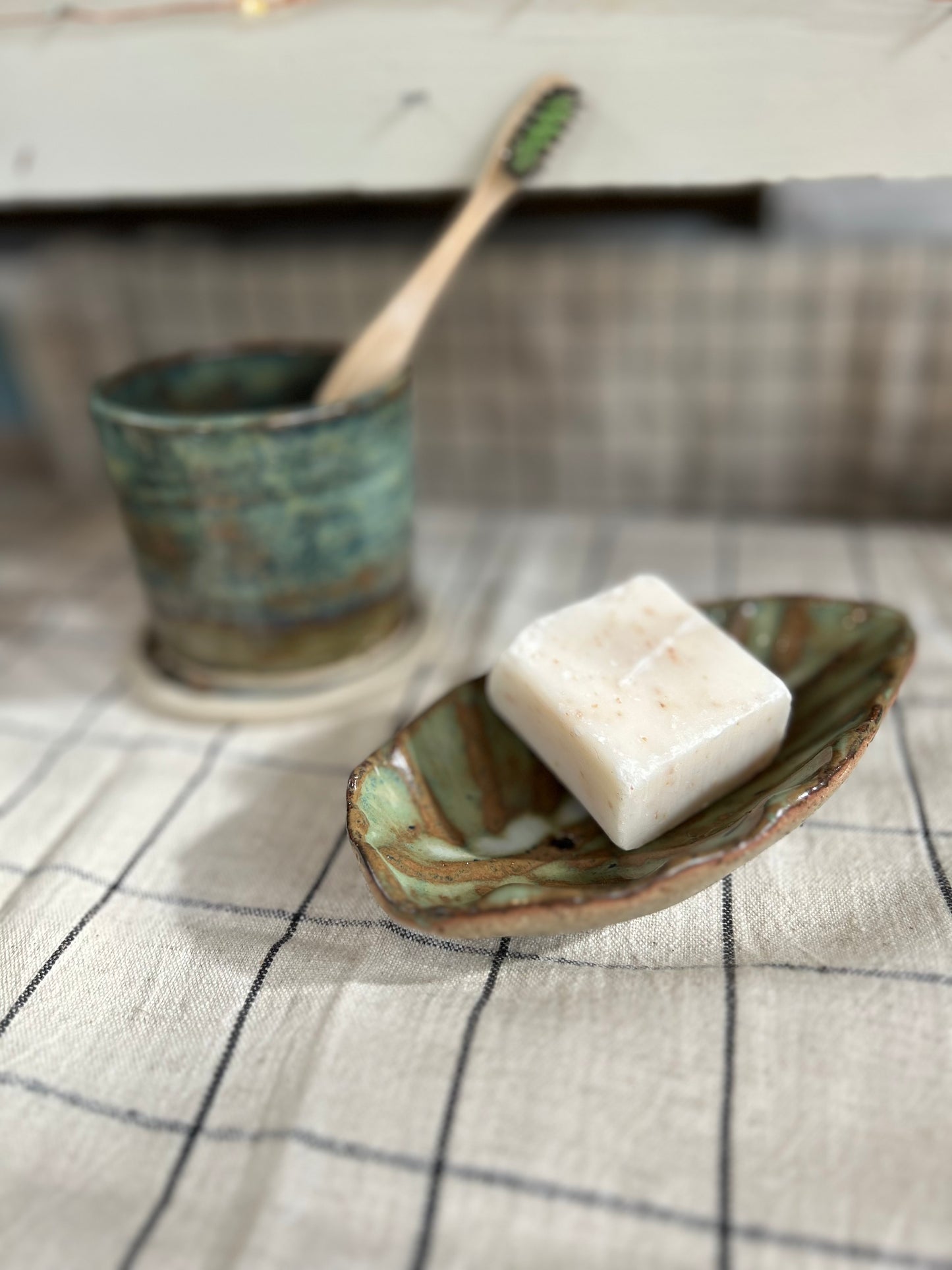 Toothbrush Holder Copper Green