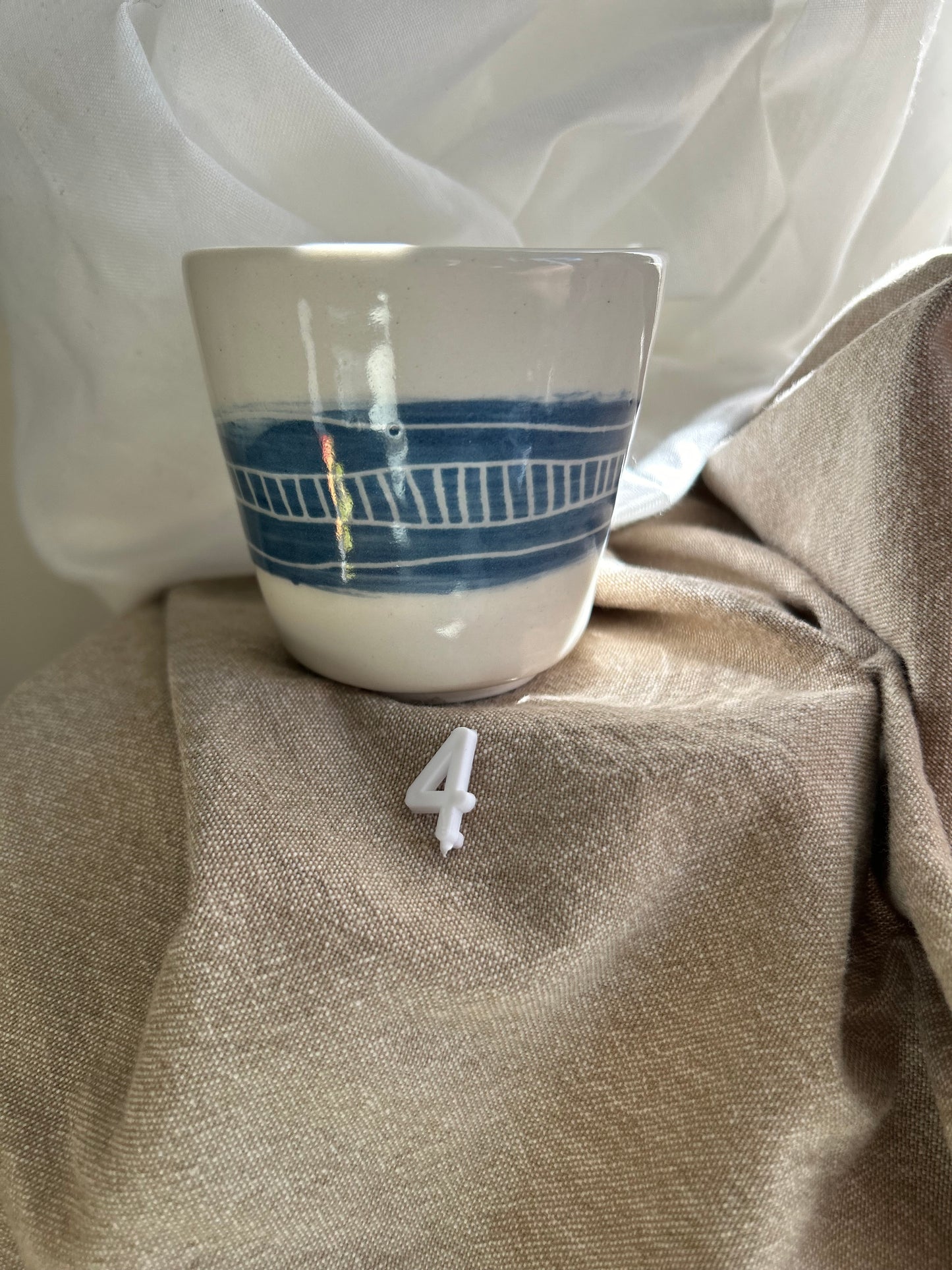 Blue and White Cups