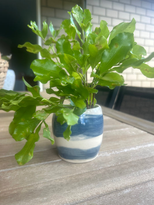 Blue and White Curved Vase