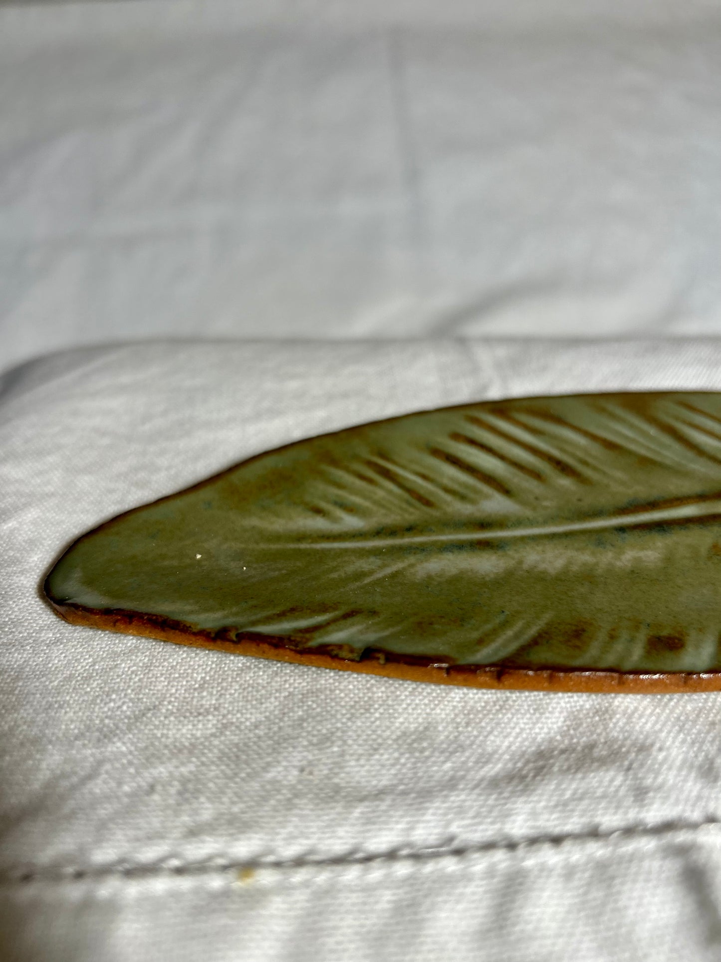 Green and Brown Leaf Dish