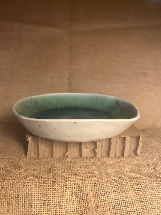 Round Green Pooled Bowl