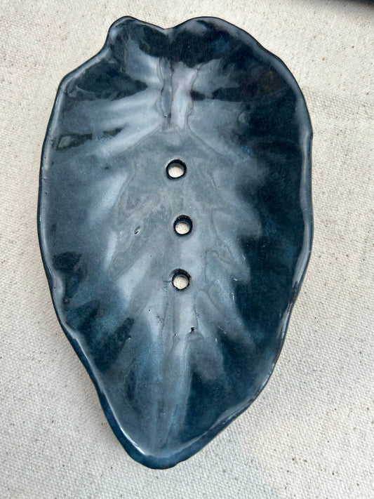 Dark Blue Soap Dish with Drainholes