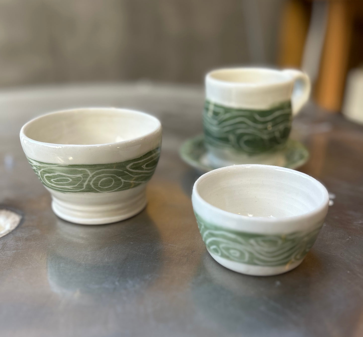 Tea Cup with saucer and Two Bowls for snacks