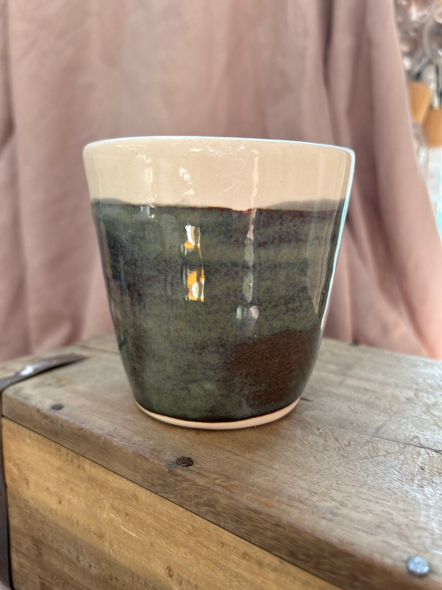 Copper Blue and White Cup