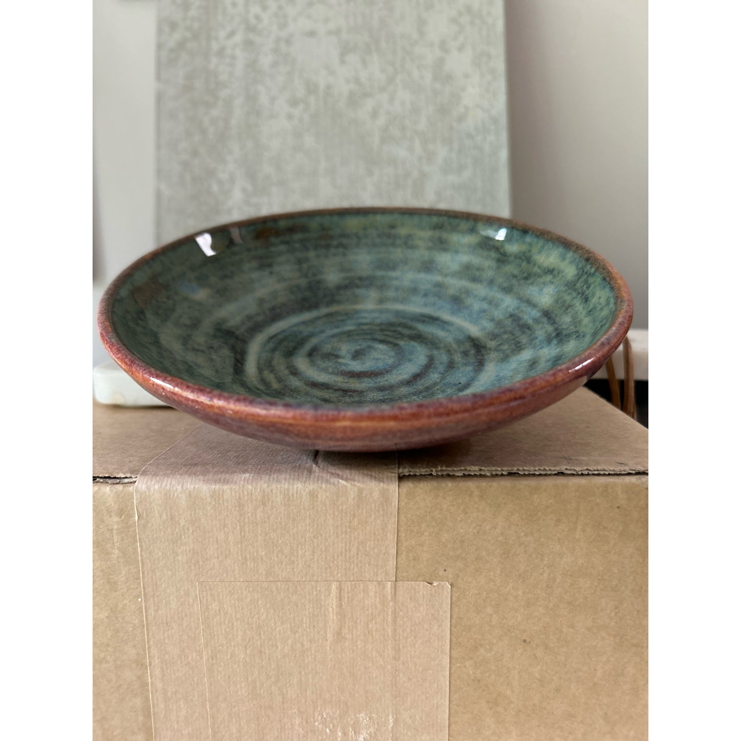 Copper Green and Pink Bowl