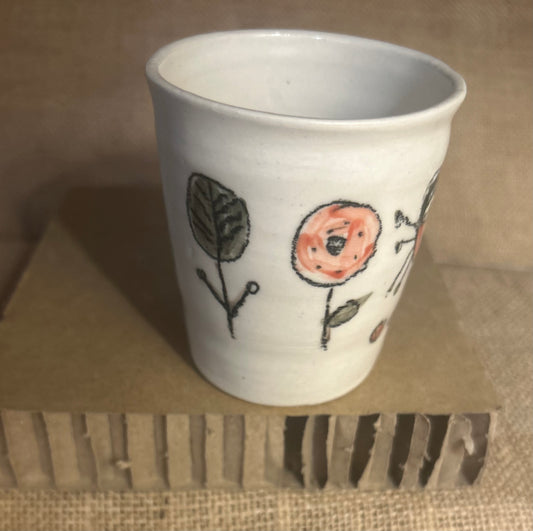 Hand Painted Flower Cups