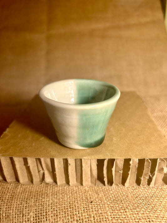 Tiny Green and White Bowl