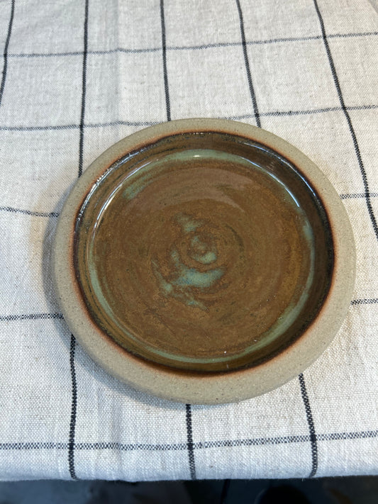 Green & Brown Round Dish
