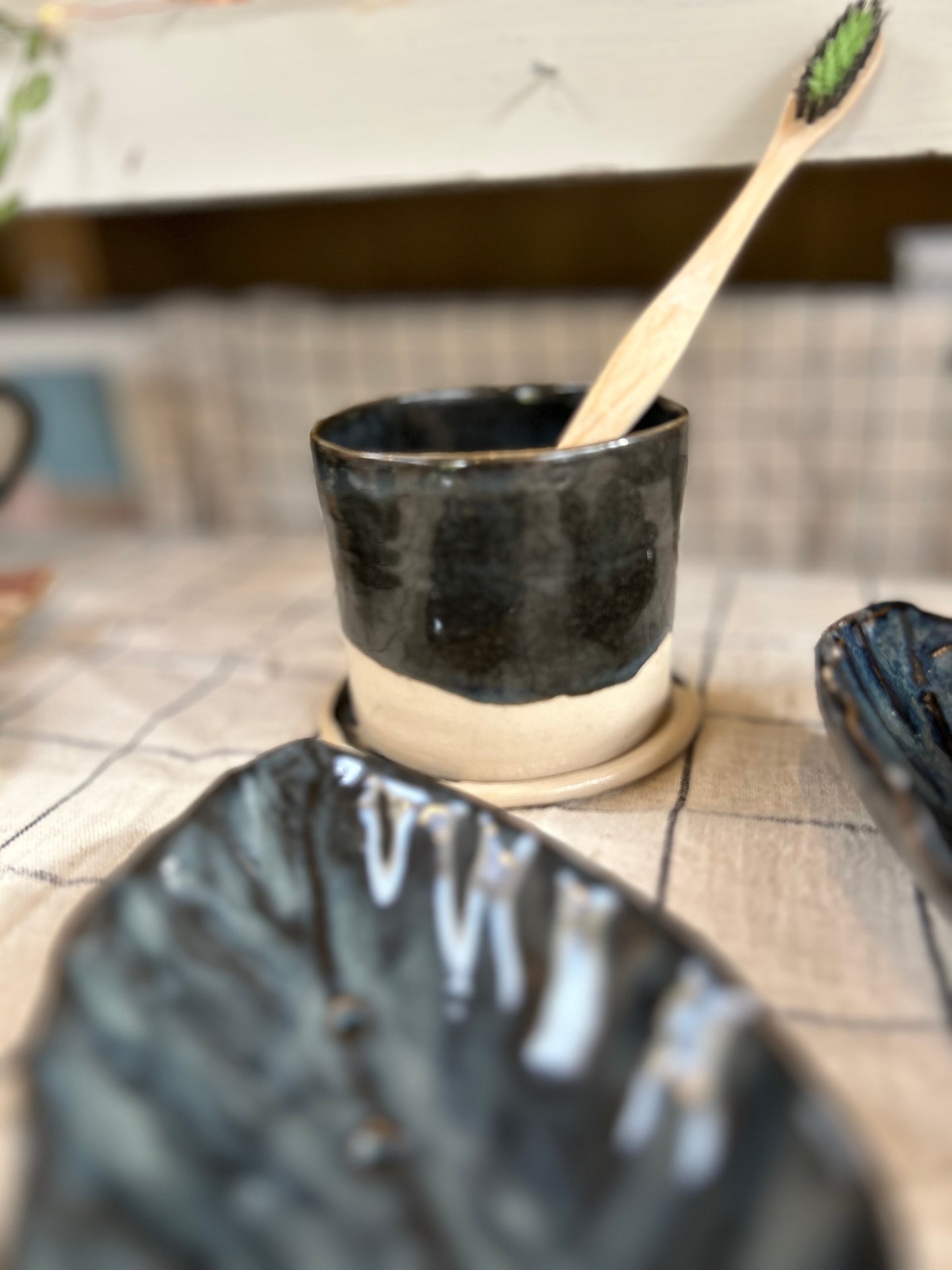 Dark Blue Black Soap Dish