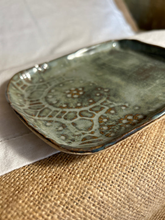 Small Rectangle Dish with Pattern